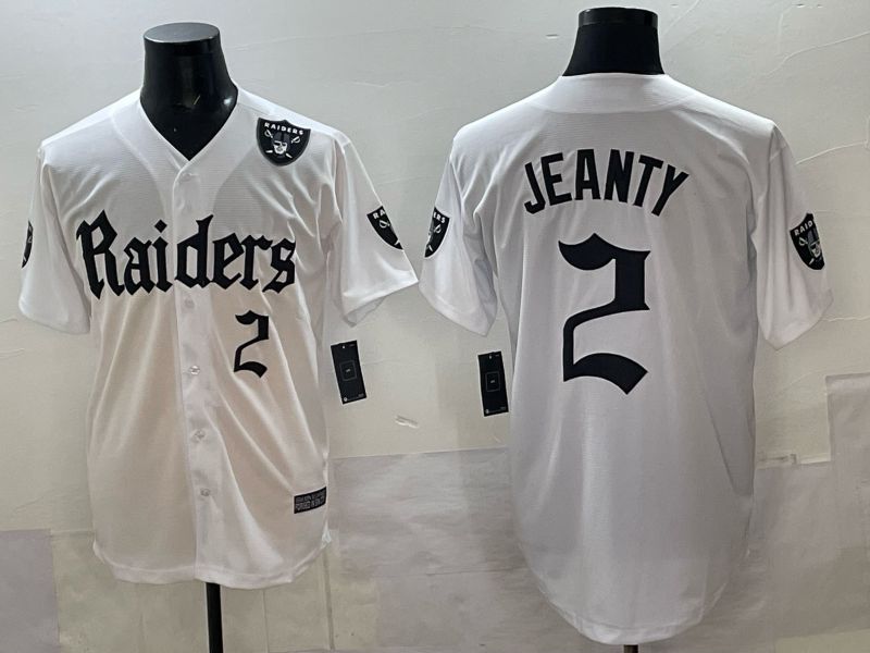 Men 2025 Oakland Raiders #2 Jeanty white 6th generation Joint Name Nike Limited NFL Jersey style 06->oakland raiders->NFL Jersey